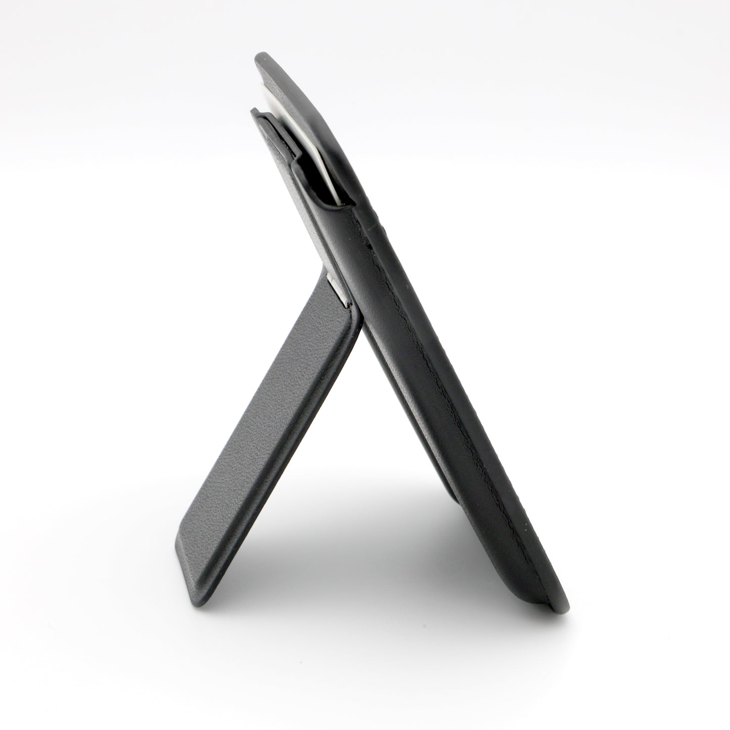 MagCardStand Black – Stylischer Kartenhalter & Smartphone-Stand in einem